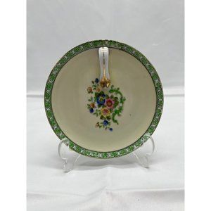 Hand Painted Noritake Finger Loop Dish Bon Bon Plate Flowers Gold Japan